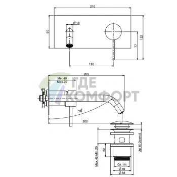 Смеситель для раковины настенный FIMA Carlo Frattini Spillo Steel, цвет INOX (F3081LX5INOX) - фото 2