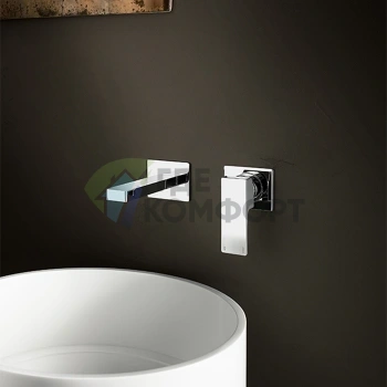 Смеситель для раковины Fantini Mint встраиваемый на 2 отверстия без донного клапана, хром (34 02 F809B) - фото 1