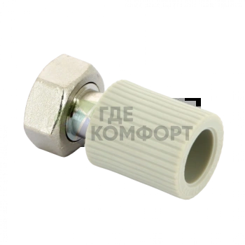 Переходник с накидной гайкой и вварным латунным патрубком PPR 20х3/4 FV-Plast - фото 2