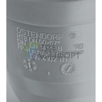 Отвод канализационный HTB 50 67° Ostendorf - фото 3