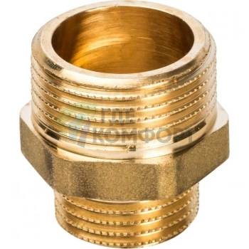 Ниппель STOUT НН переходной 3/4 x 1/2 латунный - фото 3