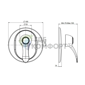 Встроенный смеситель для душа FIMA Carlo Frattini, хром (F3309/1CR) - фото 2