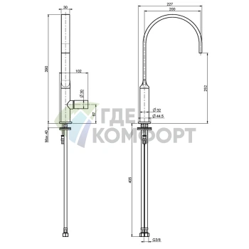 Смеситель для кухни FIMA Carlo Frattini Nomos с вращающимся изливом в хроме (F7107CR) - фото 2