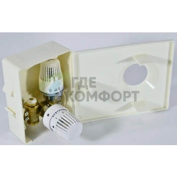 Регулировочный короб TCB-K-RTL01 Zeissler UNIBOX с термостатическим клапаном и ограничителем температуры обратного потока - фото 2