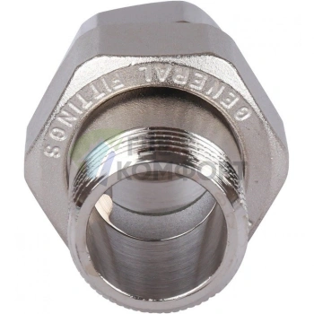 Разъемное соединение американка ВН 3/4, уплотнение под гайкой под гайкой, никелированное Stout - фото 3