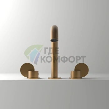 Смеситель для раковины AGAPE LIMON на 3 отверстия, цвет бронза сатин (ALIM415DBR) - фото 1