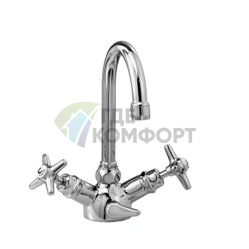 Смеситель для кухни Stella Italica на 1 отверстие с донным клапаном, хром (IT 00004 CR00) - фото 1