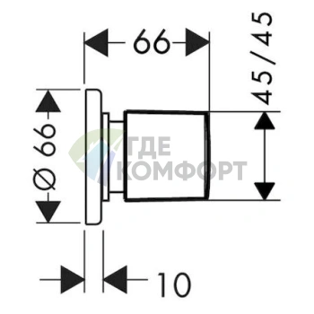 Смесительный вентиль Hansgrohe Metris 31677000: внешний механизм - фото 2