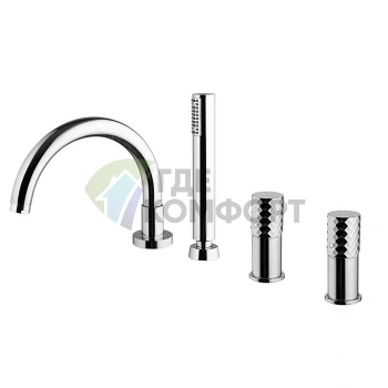 Смеситель для ванны FIMA Carlo Frattini Spillo Tech двойной с душевым комплектом, хром (F3044XCR) - фото 1