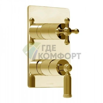 Смеситель для душа Bossini Liberty встраиваемый с девиатором (золото) (Z00065.021) - фото 1