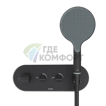 Смеситель для душа термостатический BOSSINI APICE встраиваемый, черный мат (Z00521.073) - фото 1