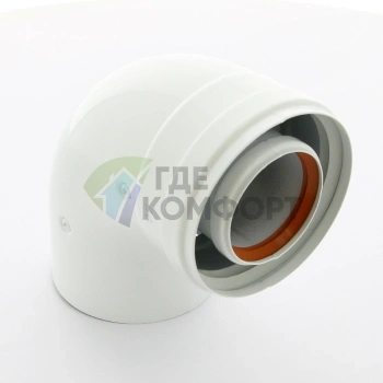 Угол коаксиальный Termica 90° 60/100 мм COU690 - фото 2