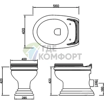 Приставной унитаз Migliore Milady D1 с инсталляцией - фото 3