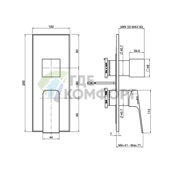 Смеситель для душа FIMA Carlo Frattini Fit на 2/3 источника, встраиваемый, черный матовый (F3389X6NS) - фото 2