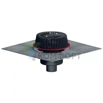 Воронка HL62.1HSafe для аварийного водостока-с фланцем-с полимербитумным полотном-с электро обогревом и вертикальным выпуском - фото 1