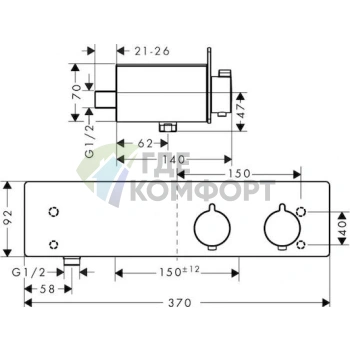 Термостат для душа Hansgrohe ShowerTablet 350 13102400 с защитой от ожогов - фото 3