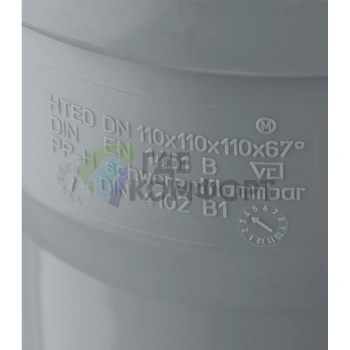 Крестовина канализационная HTED 110х110х110 67° двухплоскостная Ostendorf - фото 3