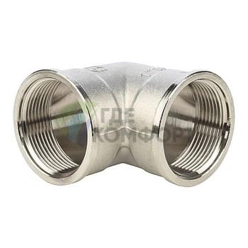 Угольник Stout внутренняя/внутренняя резьба латунный ВВ 1 1/2 никелированный - фото 1