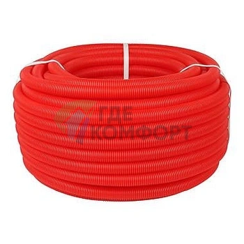 Труба гофрированная из полиэтилена 25 для труб диаметром 22, красная бухта 50 м Stout - фото 1