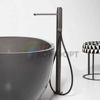 Напольный смеситель для ванны Antonio Lupi Indigo с ручным душем, графит (ND903GR Grafite) - фото 1