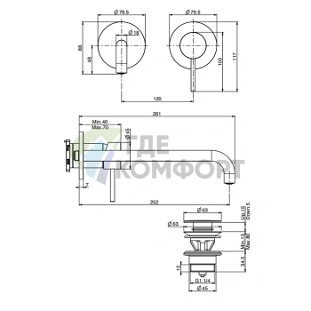 Встраиваемый однорычажный смеситель для раковины FIMA Carlo Frattini SPILLO UP, хром, излив 250 мм (F3051NZX9CR) - фото 2