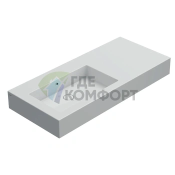 Раковина Globo Incantho подвесная 116х51 чаша слева с намеченным отверстием цвет белый - фото 1