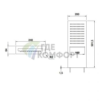 Верхний душ Bongio Soffioni 501x200 мм, 2 режима, золото (889ORLL) - фото 2