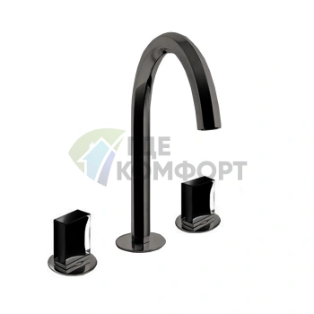 Смеситель Fantini Venezia для раковины с нажимным донным клапаном, матовый графит (29 P5 N404S) - фото 1