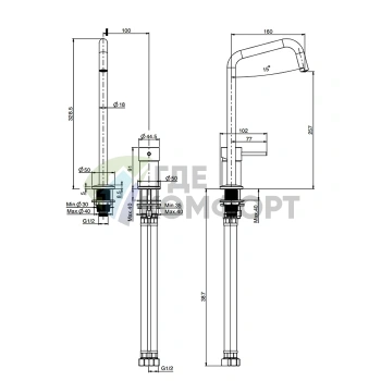 Смеситель для раковины FIMA Carlo Frattini SPILLO UP с вращающимся изливом и донным клапаном (F3271DCR) - фото 2