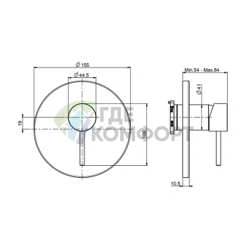 Смеситель для душа Fima Carlo Frattini Spillo Up однорычажный встраиваемый хром (F3039X1CR) - фото 2