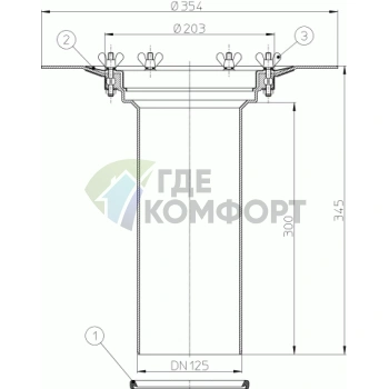 Надставной элемент HL65 с обжимным фланцем и уплотнительным резиновым кольцом - фото 2
