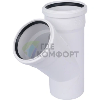 Тройник канализационный Raupiano Plus 110/110х45° REHAU (РЕХАУ - 11229841001) - фото 1