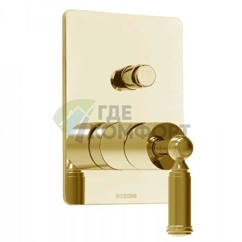 Встраиваемый смеситель для душа Bossini Liberty с девиатором на 2 направления в цвете золото (Z00066.021) - фото 1