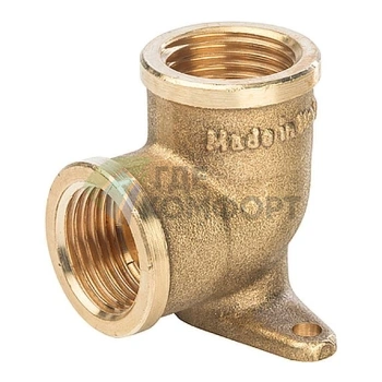 Угольник STOUT с креплением внутренняя резьба латунный ВР 1/2 - фото 1