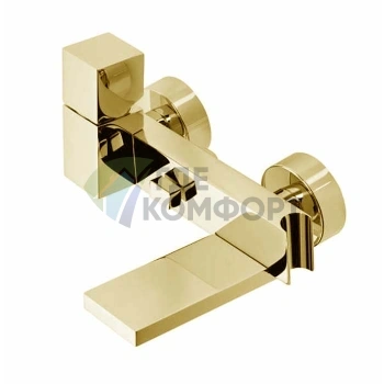 Смеситель наружный Bossini Cube с девиатором и держателем для душевой лейки, золото (Z004101.021) - фото 1