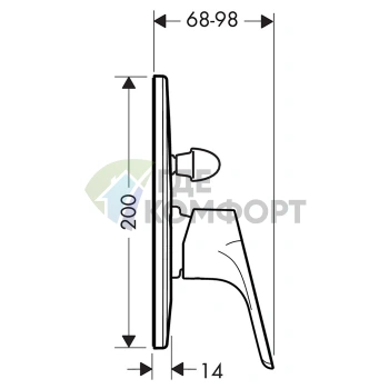 Встраиваемый смеситель Hansgrohe Focus для ванны с вакуумным переключателем (31947000) - фото 2