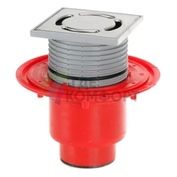 Трап HL310NPr-SML с решеткой 115x115 мм-с сифоном Primus и вертикальным выпуском DN50 манжетой для соединения с SML трубой - фото 1