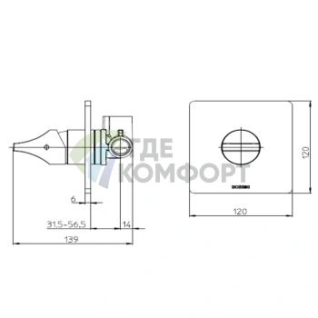 Смеситель для душа встраиваемый BOSSINI APICE, матовый черный (Z00504.073) - фото 2