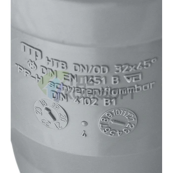 Отвод канализационный HTB 32 45° Ostendorf - фото 3