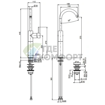 Смеситель для раковины FIMA Carlo Frattini Spillo Up с вращающимся изливом и донным клапаном click-clack (F3041/HCR) - фото 2
