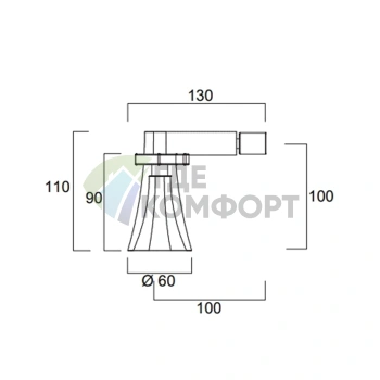 Смеситель для биде двухвентильный SIMAS EIFFEL хром (EIBBM cr) - фото 2