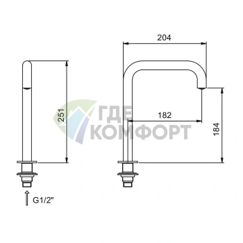 Смеситель Fantini Fontane Bianche для столешницы в цвете Matt Gun Metal PVD (47 P5 8441) - фото 2
