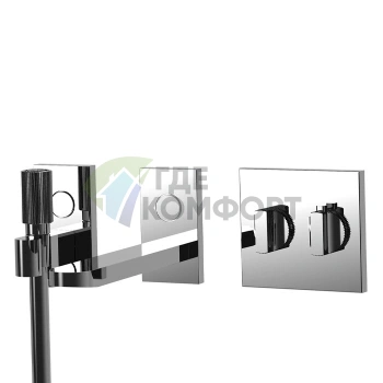 Термостатический смеситель для ванны FIMA Carlo Frattini SWITCH с ручным душем (хром) (F5944CR) - фото 1