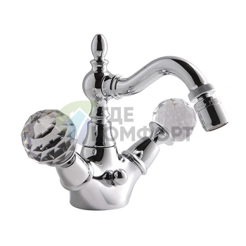 Смеситель для биде FIMA|Carlo Frattini Elizabeth Chic: однорычажный, с вращающимся изливом и донным клапаном, хром (F5092CCR) - фото 1