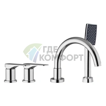 Двойной смеситель для ванны FIMA|Carlo Frattini Quad с изливом и душевым комплектом, хром (F3734CR) - фото 1