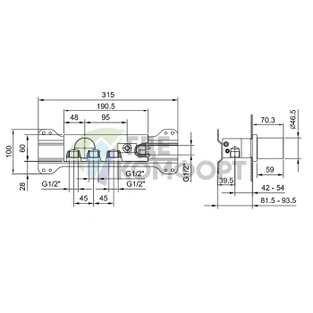Переключатель для душа Fantini: 2-позиционный дивертор 1/2 (19 00 6185A) - фото 2