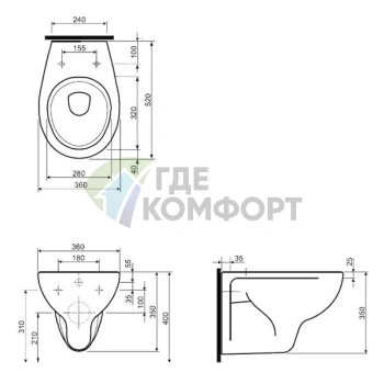 Подвесной унитаз IFO Fargen RP1213102000: компактность и современный дизайн - фото 4