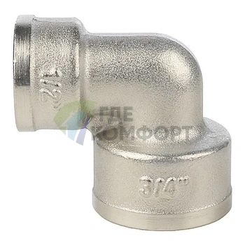 Угольник Stout внутренняя/внутренняя резьба латунный ВВ 3/4 x 1/2 никелированный - фото 2