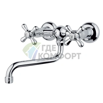 Настенный смеситель для раковины Nicolazzi Nuova Brenta с двумя ручками, хром (2505CR) - фото 1