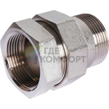 Разъемное соединение американка ВН 1 1/4, уплотнение под гайкой под гайкой, никелированное Stout - фото 4